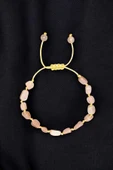 Turuncu Aytaşı Doğal Taş Bileklik Makrome Ayarlı 633-1 Peach Moonstone - 1