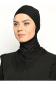 Boyunluklu Hijab Bone - Siyah - - 1
