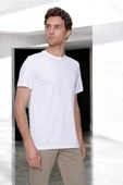Unisex Beyaz Basic T-shirt - 1