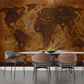 Vintage Ahşap Temalı Dünya Haritası Duvar Kağıdı thumbnail 5