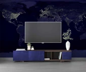 Gece Işıklarıyla Dünya Haritası Duvar Kağıdı thumbnail 3