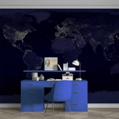 Gece Işıklarıyla Dünya Haritası Duvar Kağıdı thumbnail 4