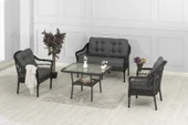 Btk Concept Milas 2'li Bahçe Ve Balkon Takımı Antrasit 2+1+1 Masalı - 1
