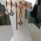 Zarif Paslanmaz Çelik Küpe Seti - 1