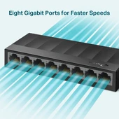 TP-Link LS1008G 8 Port 10/100/1000 Mbps Gigabit Switch - 3