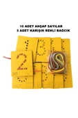 Trendy Toys Eğitici Ahşap Çizgi Çalışmaları,Sayı ve Şekiller Ip Geçirme  El Kası Geliştirme - 3