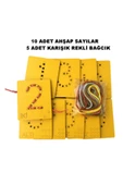 Trendy Toys Eğitici Ahşap Sayılar Ip Geçirme Montessori El Kası Geliştirme - 2