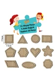 Trendy Toys Eğitici Ahşap Çizgi Çalışmaları,Sayı ve Şekiller Ip Geçirme  El Kası Geliştirme - 4