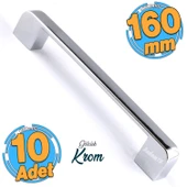 10 Adet Gölcük Oval Mobilya Mutfak Dolap Çekmece Dolabı Kapak Metal Kulpu Kulbu Kulpları Krom 160 Mm - 1