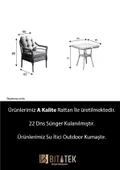 Btk Concept Milas Tekli Bahçe Ve Balkon Takımı Kahverengi 1+1 Masalı İki Kişilik - 6
