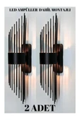 homecraft 2 Adet Modern Duvar Aplikleri Duvar Aplik Aydınlatma Led Ampülleri Dahil Duvar Lambası - 3