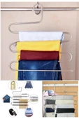 homecraft 3-Adet - Metal 5 Katlı Dolap Içi Pantolon Eşarp Şal Askısı , Çoklu Askılık, Dekoratif Akıllı Askı - 5