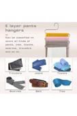 Alphom 5 Katlı Metal Pantalon Eşarp Askısı Dolap Içi Düzenleyici Pantolon Askısı Pratik Düzenleme Askılık - 4