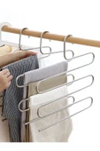 Greathings 2 Adet - Metal 5 Katlı Dolap İçi Pantolon Eşarp Şal Askısı, Çoklu Askılık, Dekoratif Akıllı Askı - 8