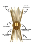 homecraft 2 Adet- Kirpi Model Aplik,Led Ampüllü Tekli Duvar Apliği, Tekli Duvar Lambası, Otel, Ofis Için Aplik - 6