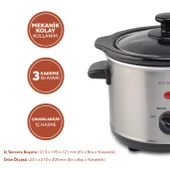 Kumtel Yavaş Pişirici Slow Cooker Elektrikli Güveç 120W HSC-01 - 3
