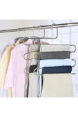 Greathings 2 Adet - Metal 5 Katlı Dolap İçi Pantolon Eşarp Şal Askısı, Çoklu Askılık, Dekoratif Akıllı Askı - 2