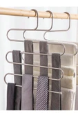 Greathings 2 Adet - Metal 5 Katlı Dolap İçi Pantolon Eşarp Şal Askısı, Çoklu Askılık, Dekoratif Akıllı Askı - 6