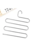 Greathings 2 Adet - Metal 5 Katlı Dolap İçi Pantolon Eşarp Şal Askısı, Çoklu Askılık, Dekoratif Akıllı Askı - 4