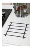 homecraft 1-Adet Metal Nihale Siyah Nihale Tezgah Üstü Nihale Kare Metal Altlık Çaydanlık Tencere Altlığı - 1