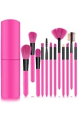 MUJGAN 12'li Silindir Kutulu Fırça Seti Pembe - 1