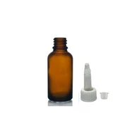 30ml kahverengi cam şişe getamisin kapak, 24 adet, plastik üstten damlalıklı şişe, damlatmalı şişe, damlatıcı şişe - 1