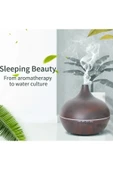 EXENAR  Aroma Terapi Oda Hava Nemlendirici Işıklı Ultrasonik Buhar Makinesi Ahşap Görünüm 7 Renk Led Işıklı - 6