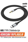 EXENAR  Araç Aux Kablosu Type-C Telefon Konuşma Yapılabilir Araba AUX Kablo Type C Müzik Dinleme - 5