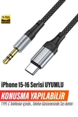 iPhone 15 iPhone 16 Serisi Uyumlu Telefon Konuşması Yapılabilir Araç Araba AUX Type-C Çevirici Kablo - 1