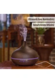 EXENAR  Aroma Terapi Oda Hava Nemlendirici Işıklı Ultrasonik Buhar Makinesi Ahşap Görünüm 7 Renk Led Işıklı - 1