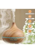 EXENAR  Aroma Terapi Oda Hava Nemlendirici Işıklı Ultrasonik Buhar Makinesi Ahşap Görünüm 7 Renk Led Işıklı - 3