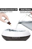 EXENAR  Aroma Terapi Oda Hava Nemlendirici Işıklı Ultrasonik Buhar Makinesi Ahşap Görünüm 7 Renk Led Işıklı - 4