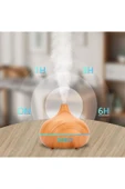 EXENAR  Aroma Terapi Oda Hava Nemlendirici Işıklı Ultrasonik Buhar Makinesi Ahşap Görünüm 7 Renk Led Işıklı - 2