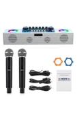 EXENAR  Mini Dj Ses Mikseri Canlı Yayın Ses Kartı Controller Dj Setup Başlangıç Karaoke Çift Mikrofon - 2