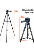 EXENAR  Tripod 170cm Profesyonel 3 Ayak Telefon Video Çekim Tripodu Uzun Boy Sabitleyici Tripod - 2