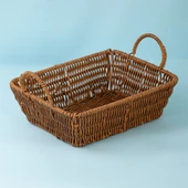 Porsima 301-C Dikdörtgen 3'lü Hasır Sepet Dekoratif Ev Düzenleyici Kendinden Kulplu Hasır Sepet Seti Banyo Düzenleyici Sepet thumbnail 4