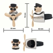 Pervaneli Silver Klima Süsü Oto Koku Klipsi Sallanan Başlı Pilot Beyaz Ayı Araba Hava Ferahlatıcı Maskot - 5