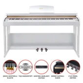 Jwin Sapphire SDP-214 Çekiç Aksiyonlu 88 Tuşlu Dijital Piyano - Beyaz - 1
