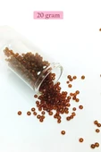 Dökme Cam Kum Boncuk (8/0) 3 mm - 20 Gram - Şeffaf Koyu Kahve - BNC159 - 1