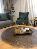 Kahverengi Doğal Ahşap Küp Kaktüs Saksısı ve Canlı Kaktüs - 2