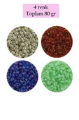 Dökme Cam Kum Boncuk (8/0) 3 mm - 4 Renk - Toplam 80 Gram - BNC417 - 1