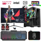 Xaser Xsr1015 i5 7400 16GB Ram 256GB SSD 4GB RX550 Ekran Kartı 24" Curved Oyun Bilgisayarı - 1