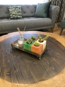 Doğal Ahşap Küp Kaktüs Saksısı - 5