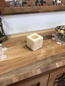 Doğal Ahşap Küp Kaktüs Saksısı - 2