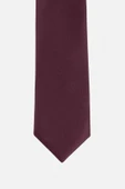 El Yapımı Saten Bordo Ince Kravat - 3