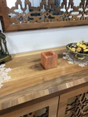 Kırmızı Doğal Ahşap Küp Kaktüs Saksısı - 2