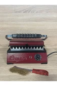 Atababa Ultra Plus Organik Demir Döküm Bordo Izgara & Tost Makinası Izgara Aparatlı,fırçalı 30x23 cm Uyumlu - 1