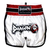 DragonDo MT3075 Retro NEO Kick Boks Şortu Beyaz Muay Thai Şort - 1