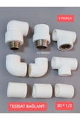 Pvc Boru 20*1/2 Pprc Kalorifer Doğalgaz Su Tesisatı Bağlantı Parçaları Seti ** 9 Parça - 1