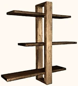 Ayarlanabilir 3 Raflı Duvara Monte Ahşap Raf (Alindi103) - 3